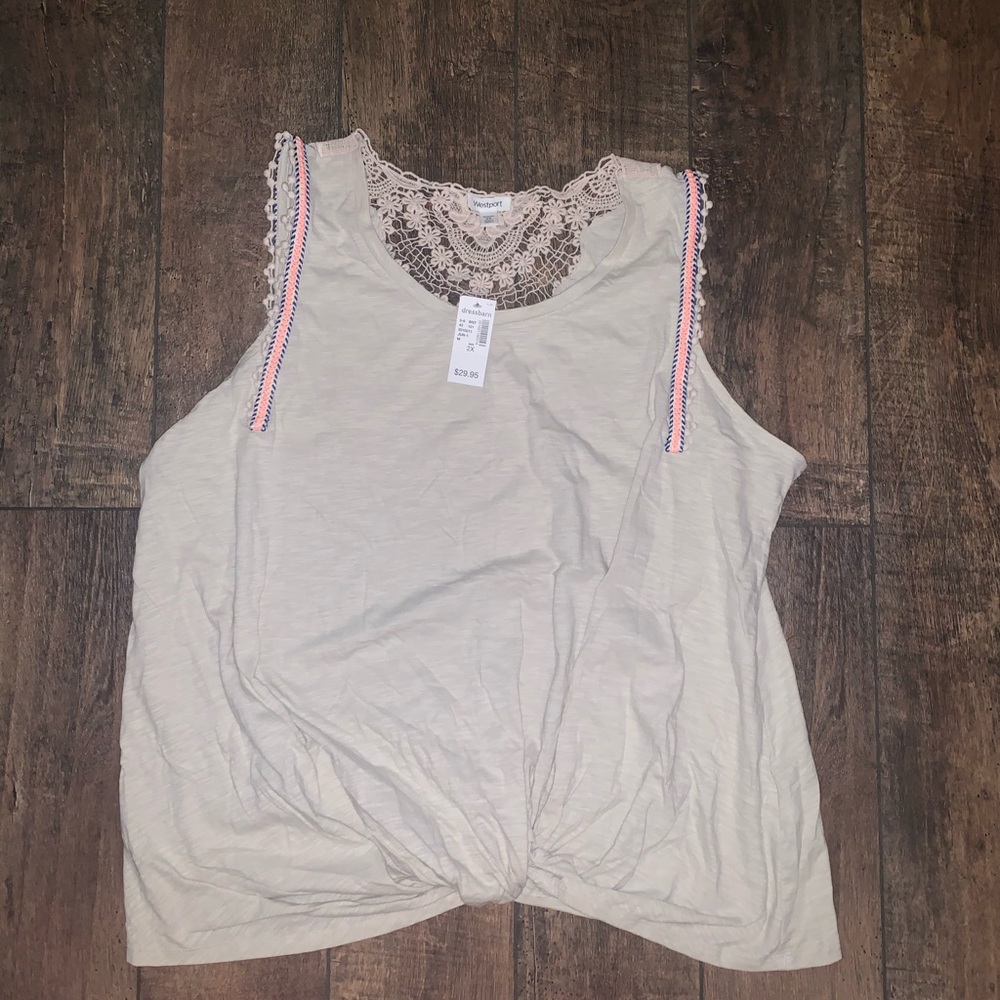 Westport Crochet Knotted Top NWT (Dressbarn)